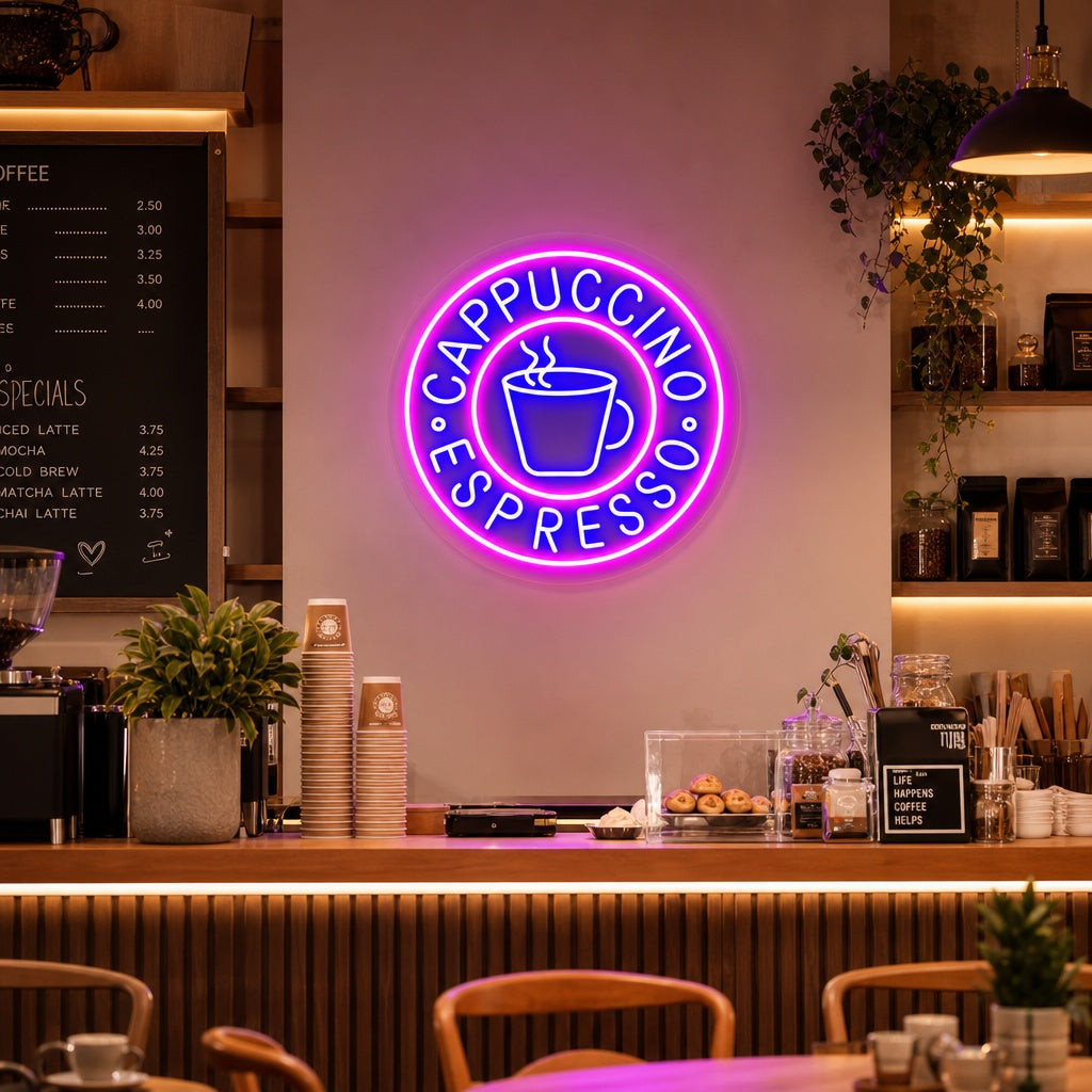 "Cappuccino Espresso" Insegna al neon