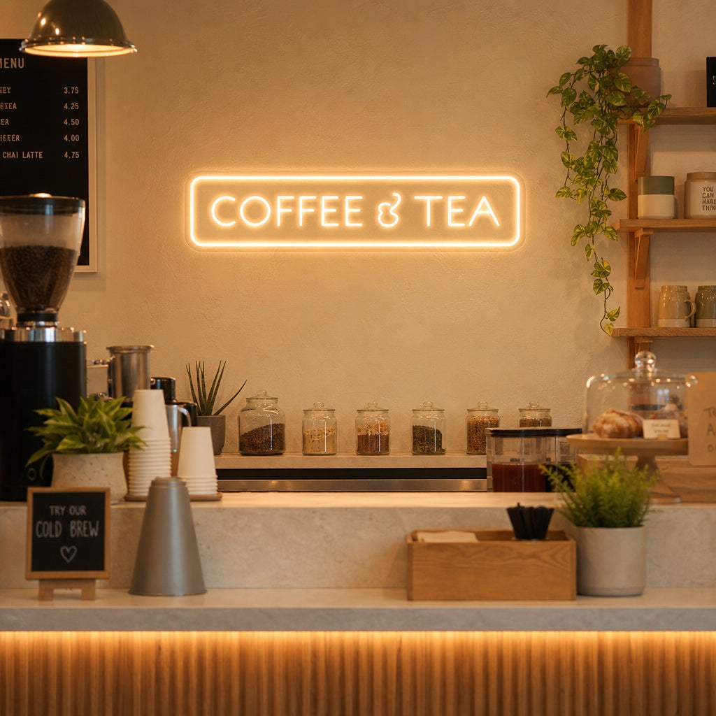 "Coffee And Tea" Insegna al neon