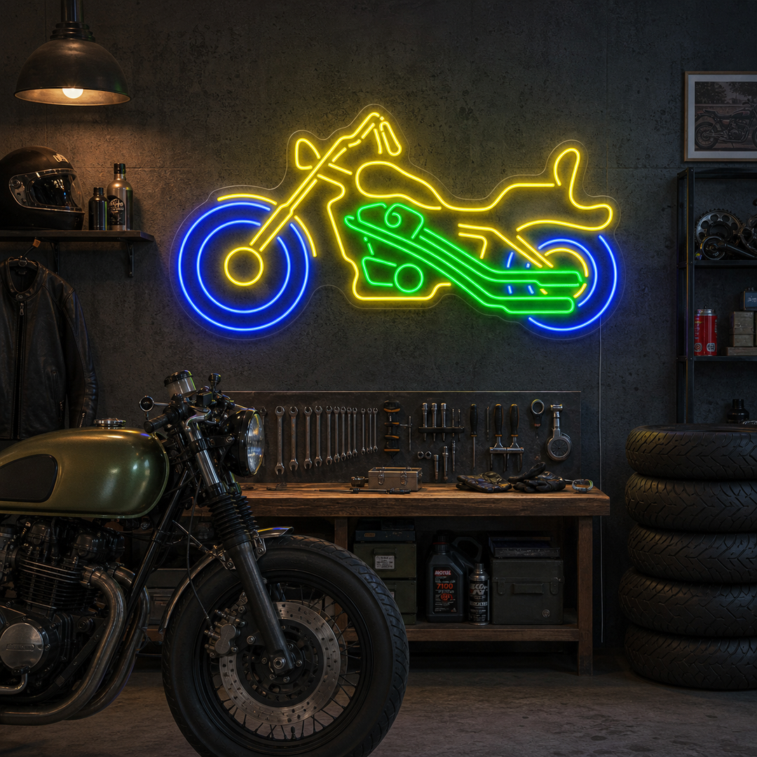 "Moto Cozyle Moto" Insegna al neon
