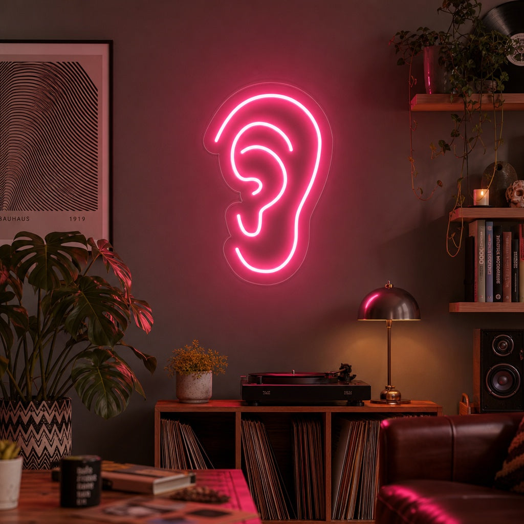 "Orecchio Creativo Per L'Illuminazione" Insegna al neon