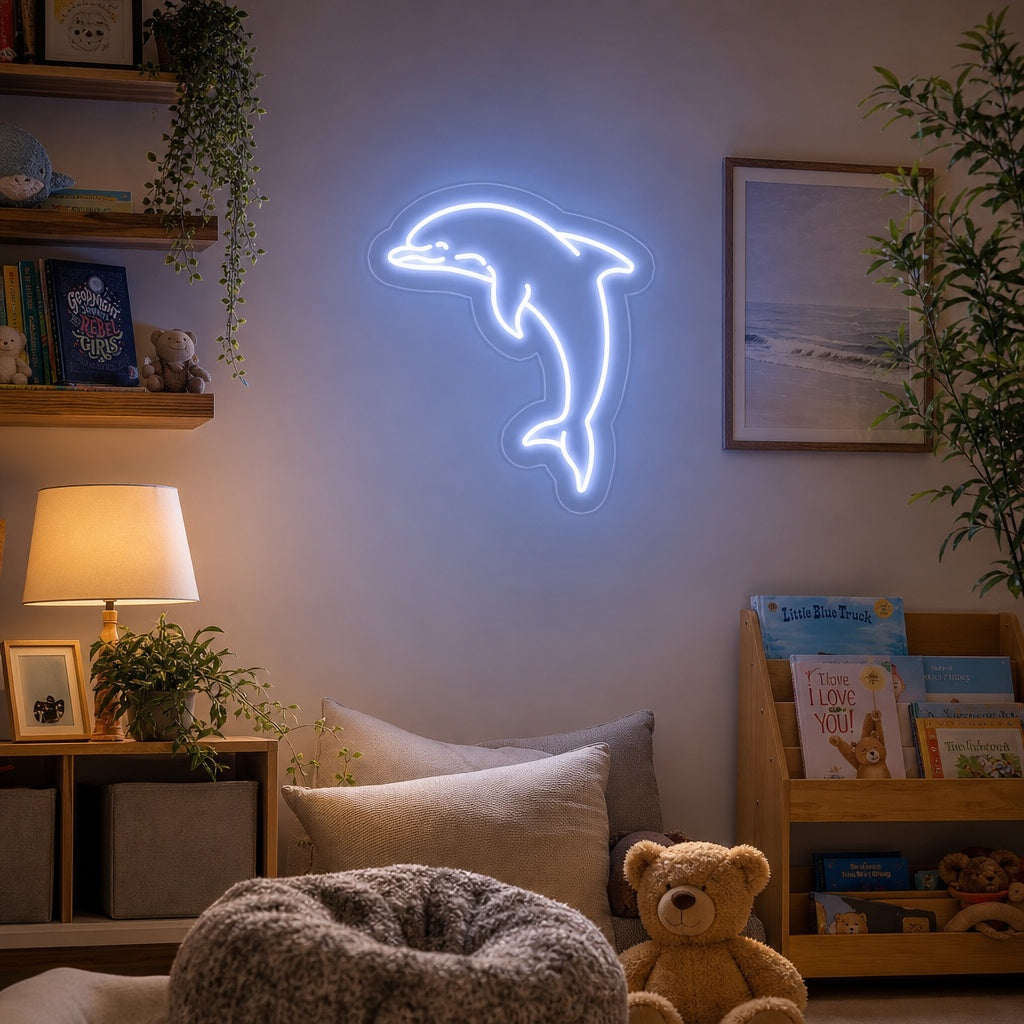 "Delfino carino" Insegna al neon
