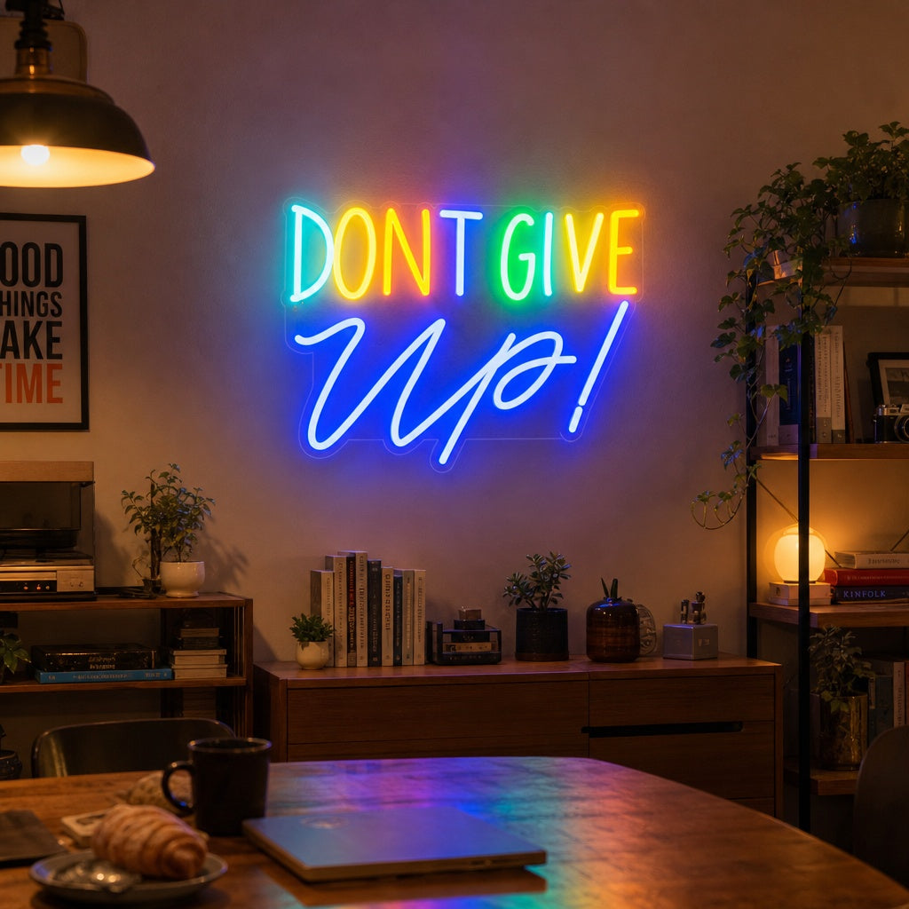 "Dont Give Up" Insegna al neon