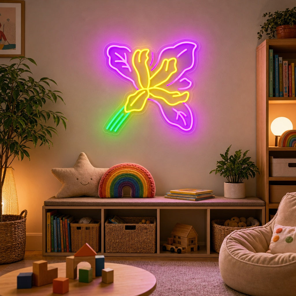 "Pianta Di Iris Di Douglas" Insegna al neon