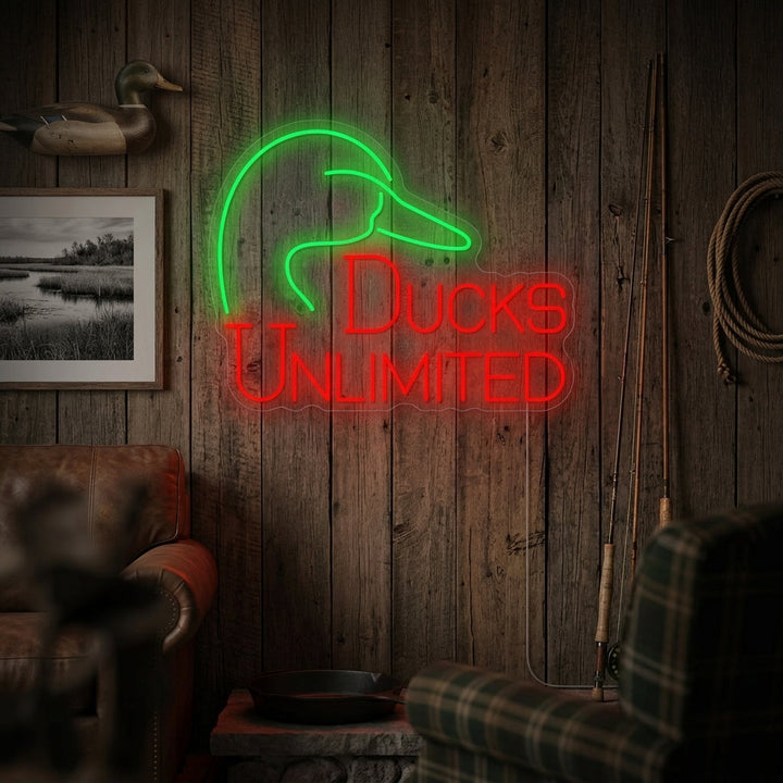"Ducks Unlimited" Insegna al neon