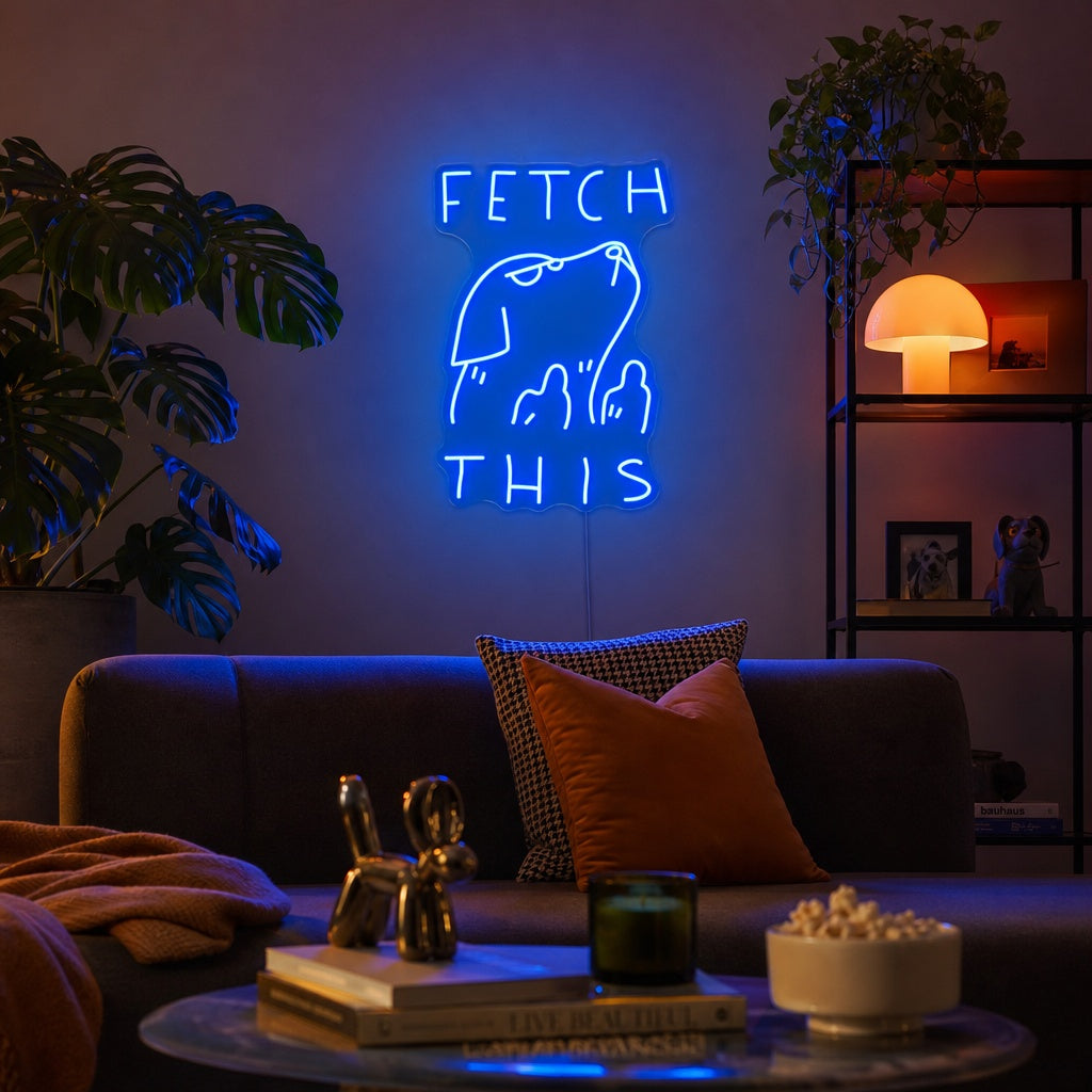 "Fetch This" Insegna al neon