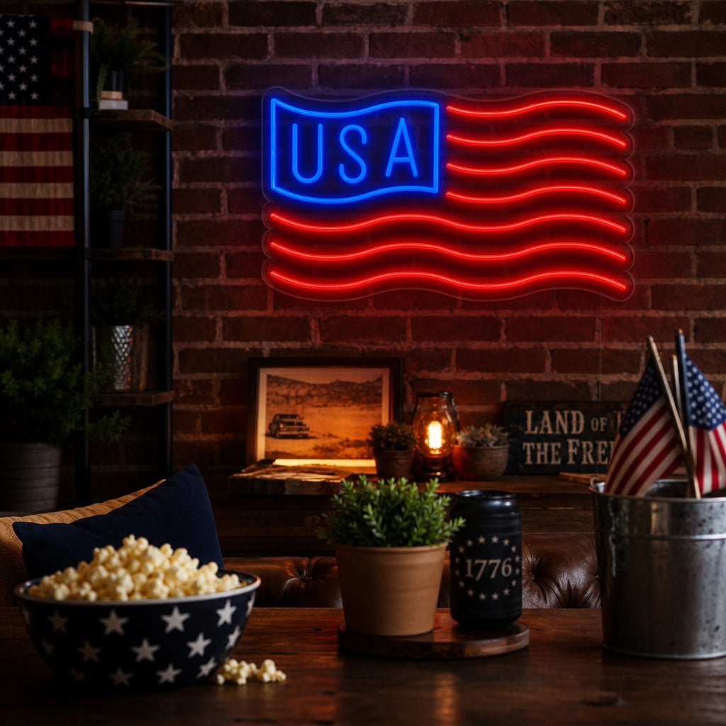 "Bandiera Dell'America" Insegna al neon
