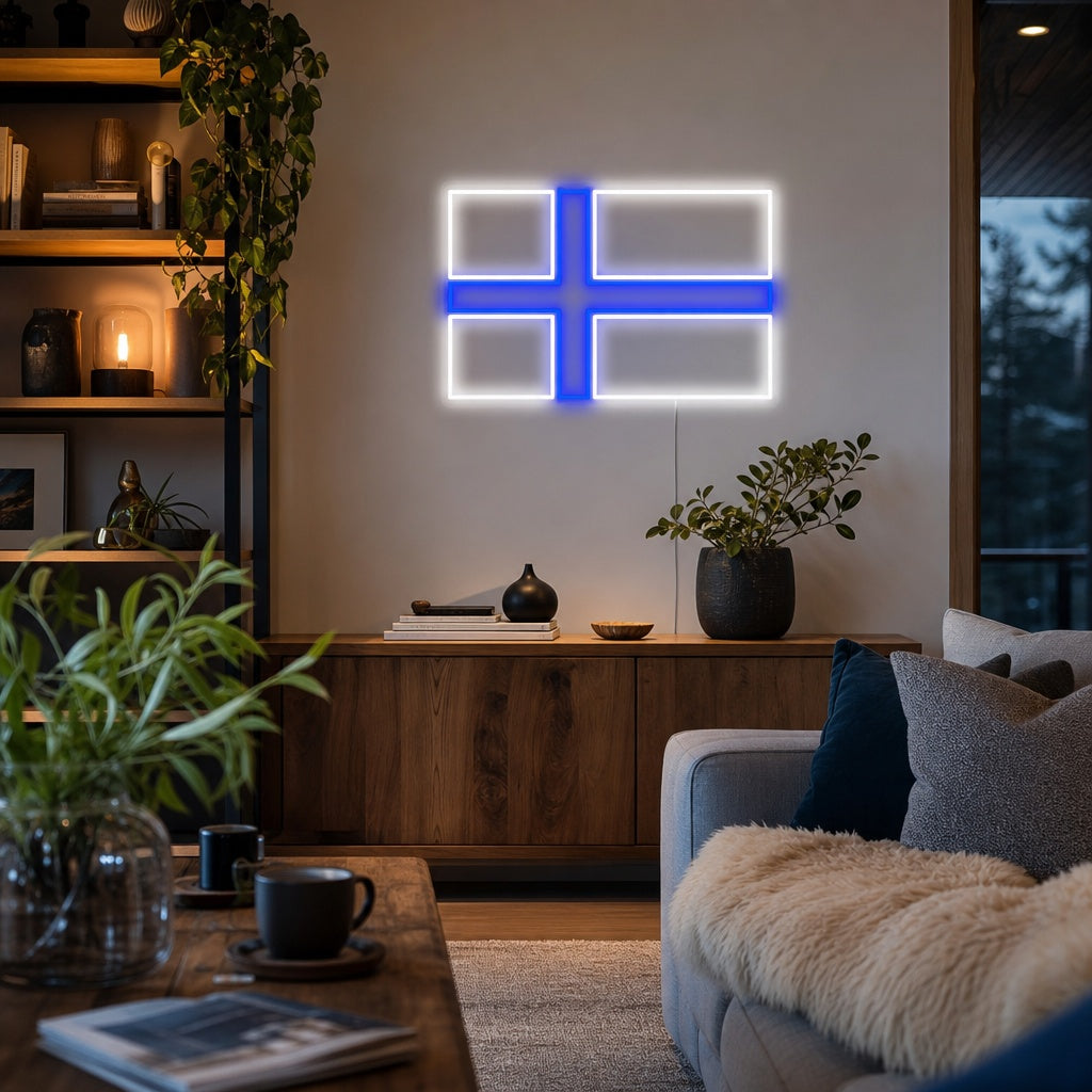 "Bandiera Della Finlandia" Insegna al neon