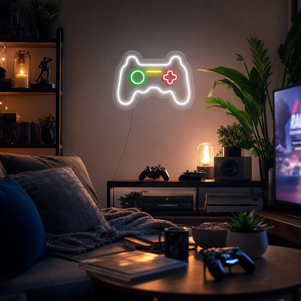 "Gamepad, Decorazioni Per Giocatori" Insegna al neon