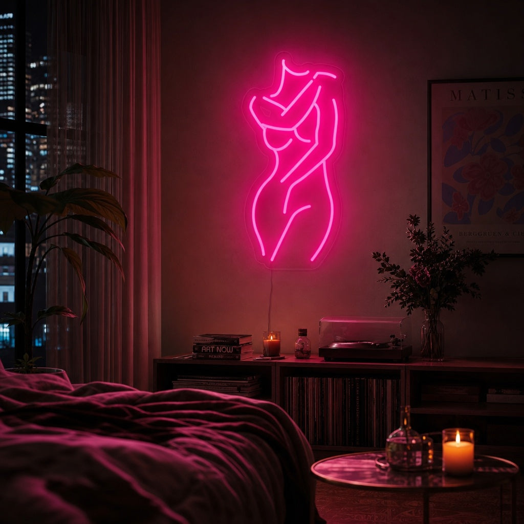"Silhouette Del Corpo Di Una Ragazza" Insegna al neon