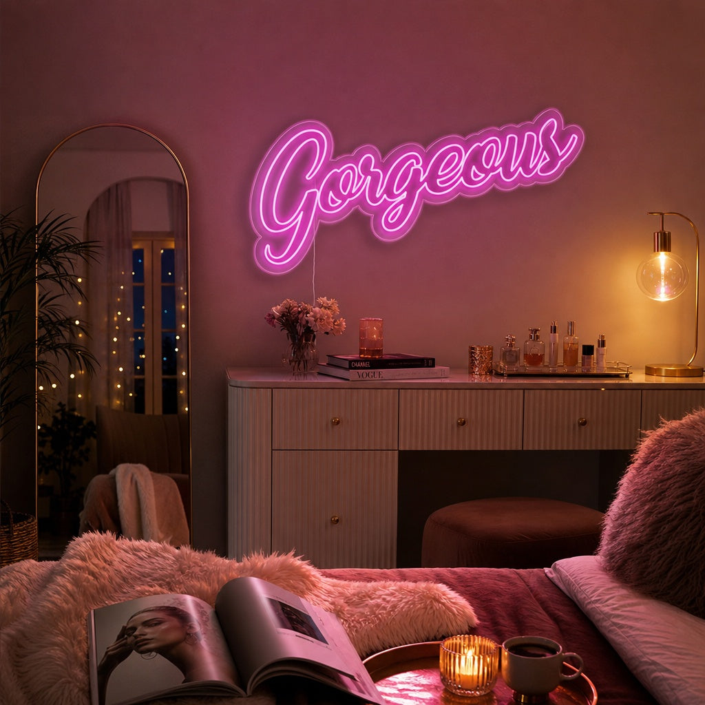 "Gorgeous" Insegna al neon