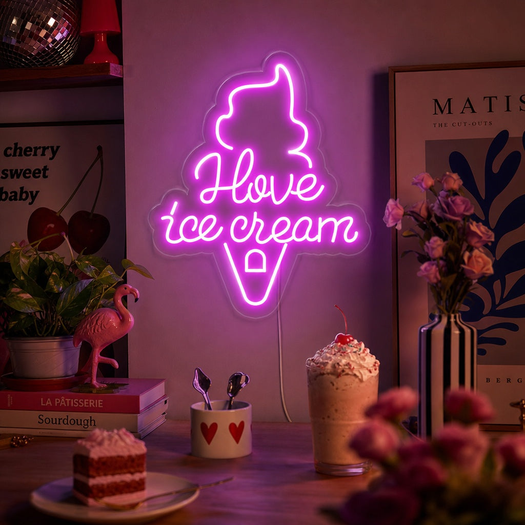 "Have Ice Cream" Insegna al neon