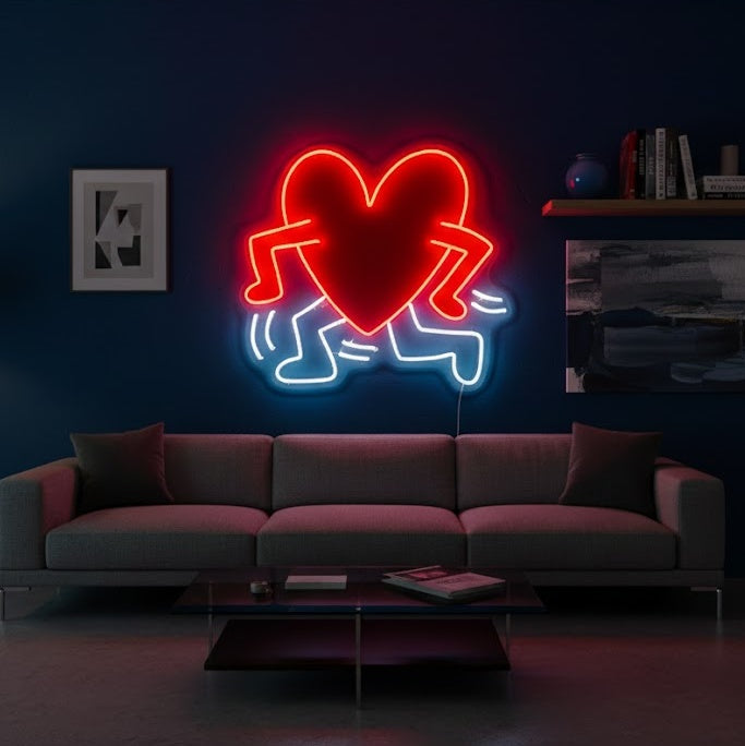 "Cuore Che Cammina" Insegna al neon