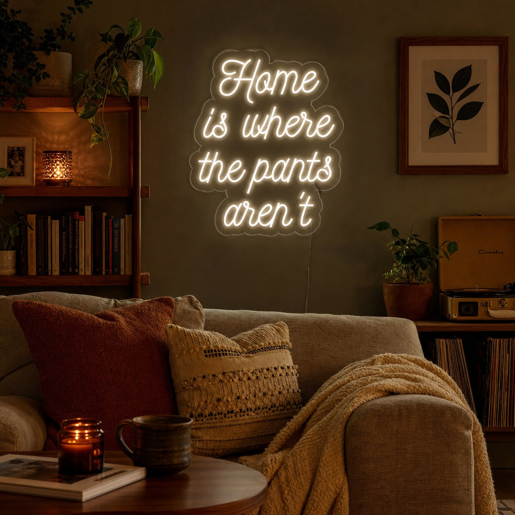 "Home is Where The Pants Arent" Insegna al neon