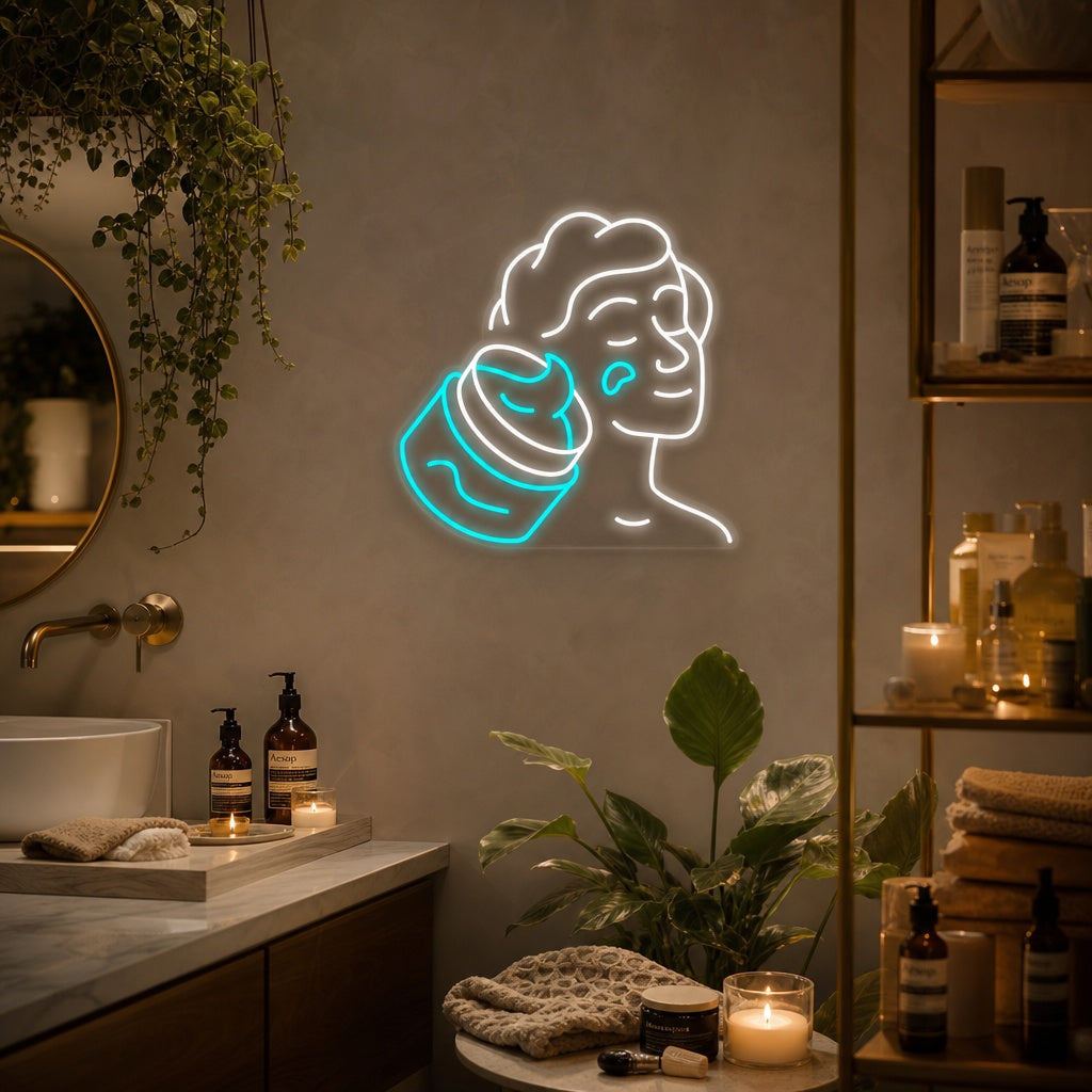 "Cura Igienica Della Pelle" Insegna al neon
