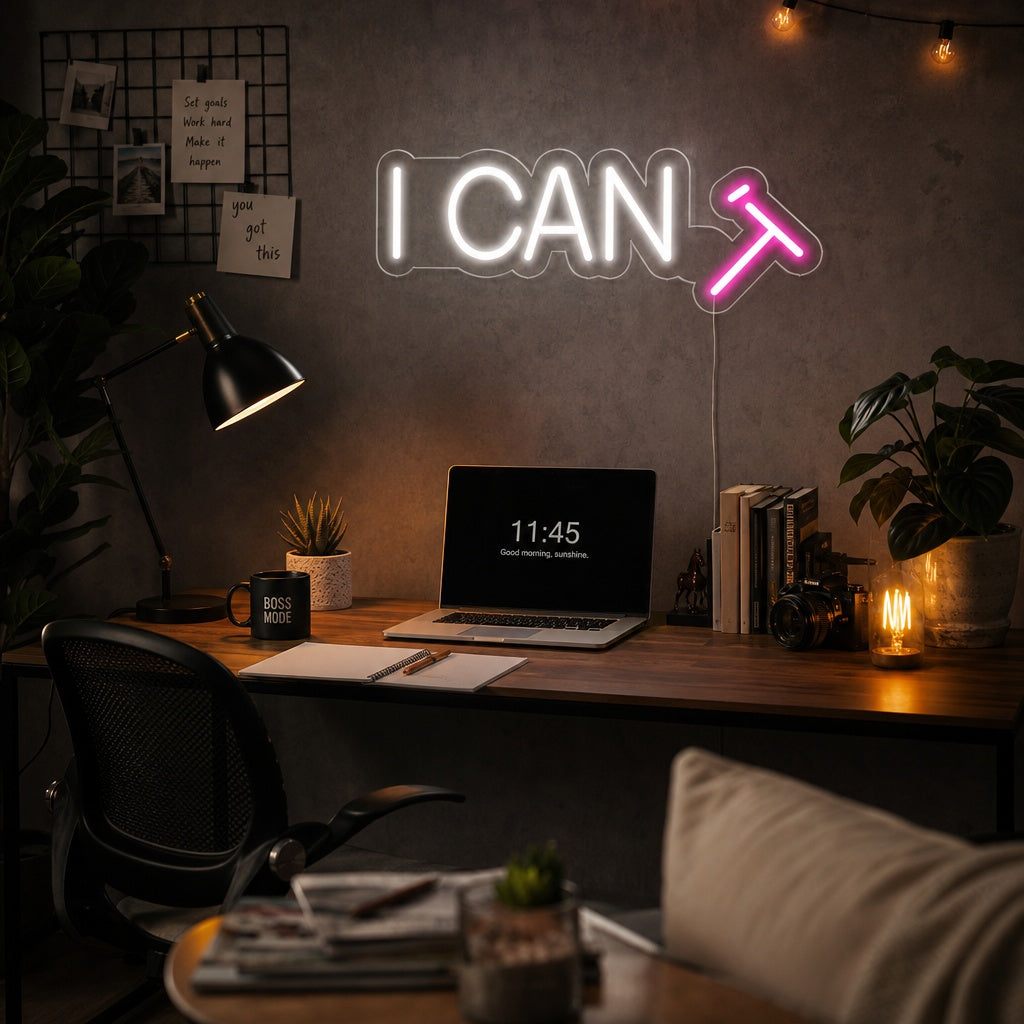 "I CAN T" Insegna al neon