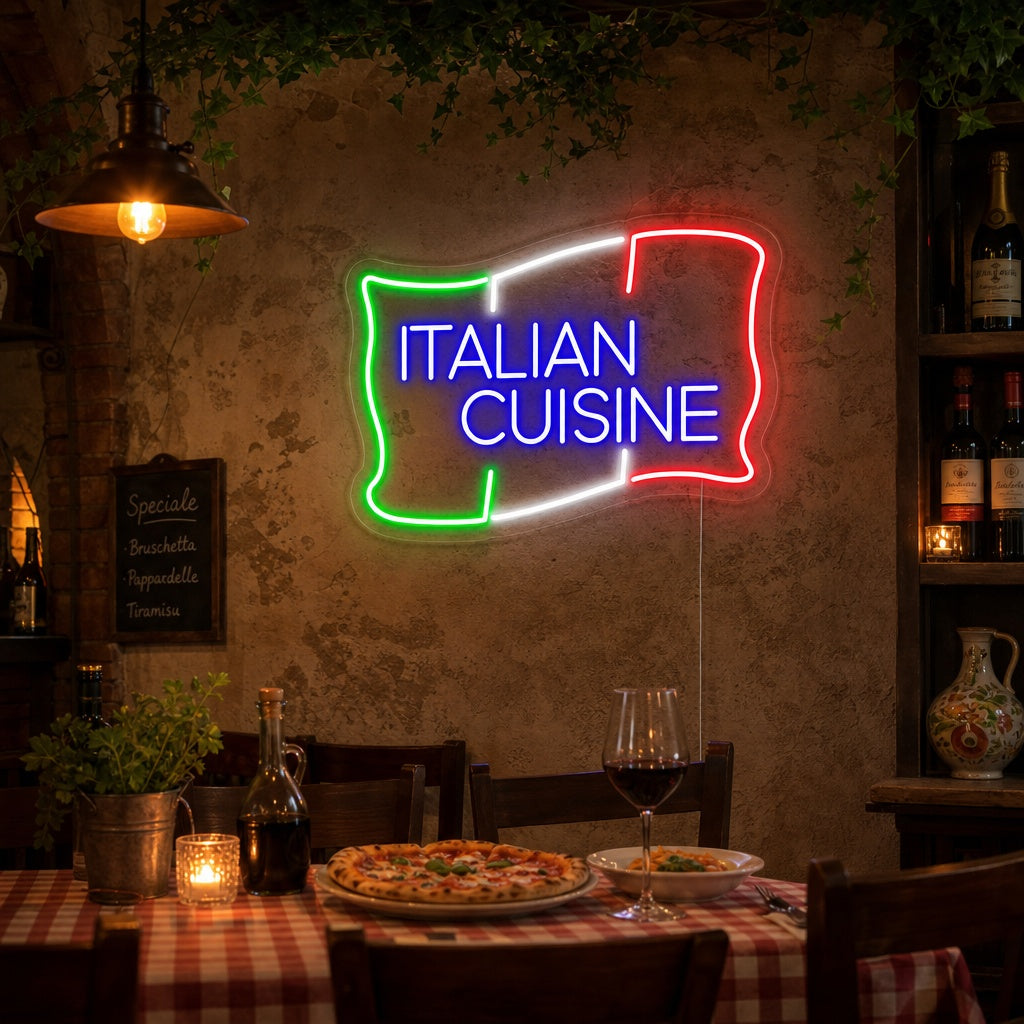 "ITALIAN CUISINE" Insegna al neon