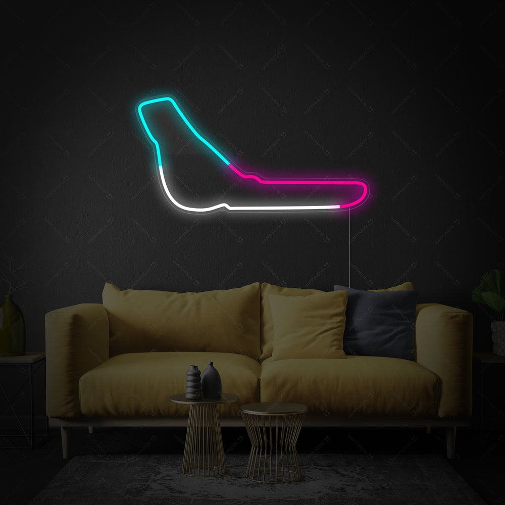 Insegna neon LED circuito F1 Monza Italia bicolore