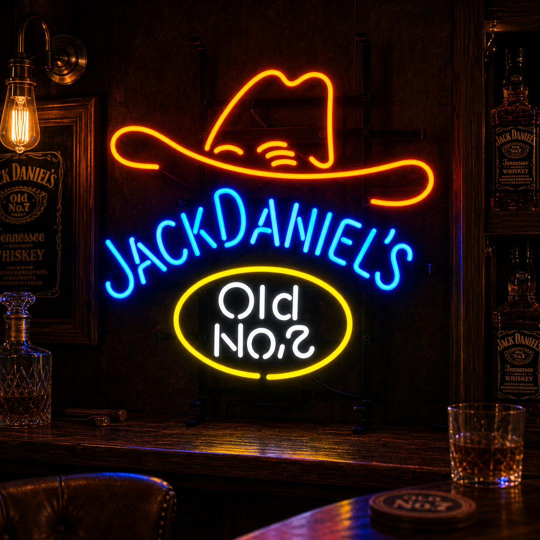 "Jack Daniels Old Whiskey" Insegna al neon