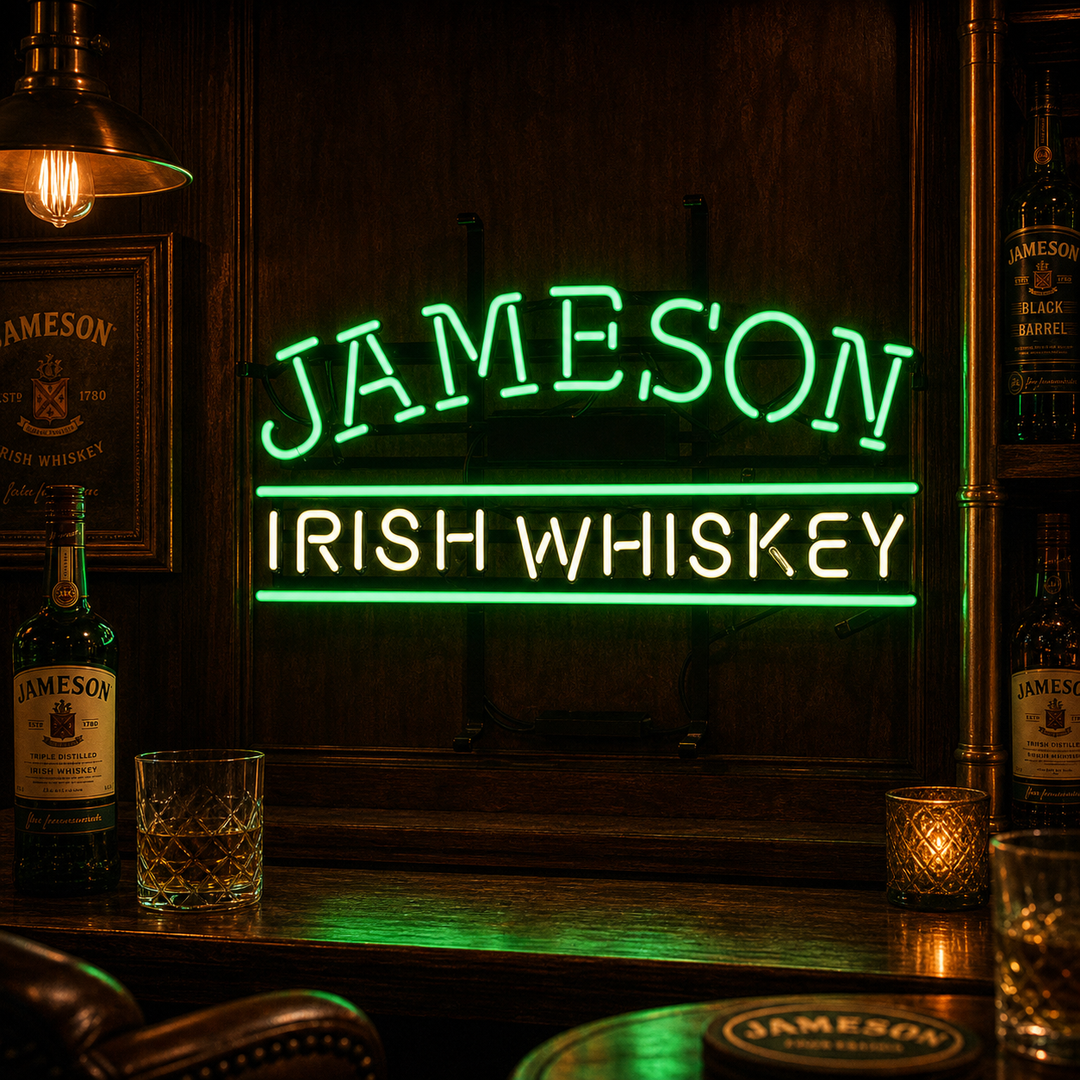 "Jameson Irish Whiskey" Insegna al neon