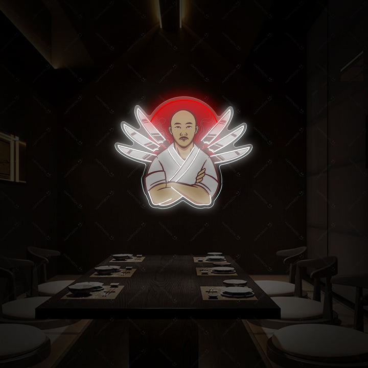 Chef giapponese Insegna al neon, Decorazione ristorante giapponese