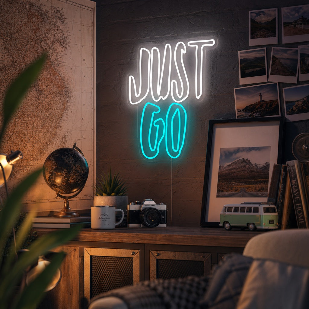 "Just Go" Insegna al neon