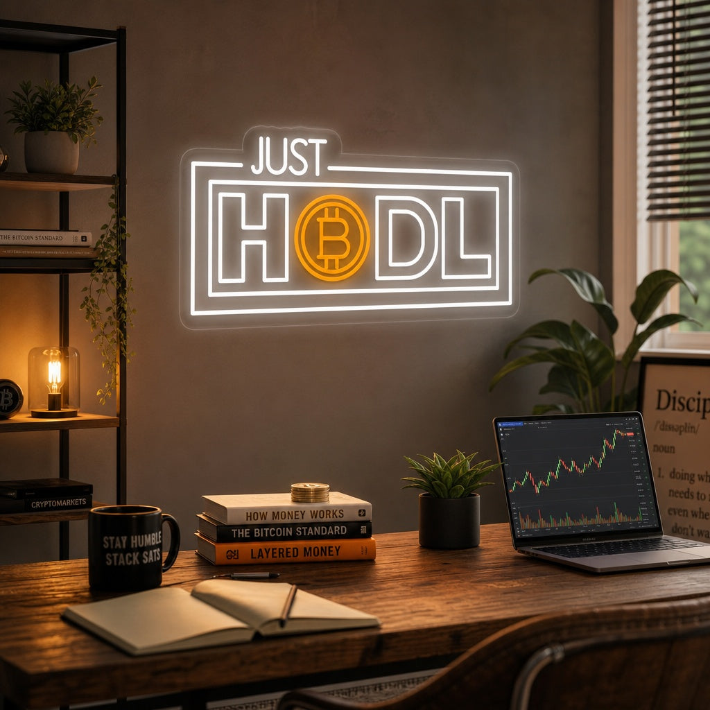 "Just Hodl, Cripto" Insegna al neon