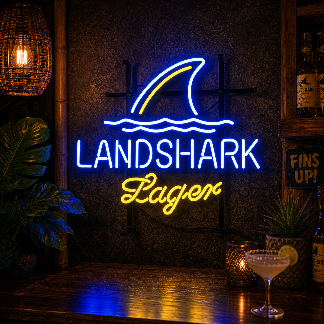 "Landshark Lager Beer" Insegna al neon