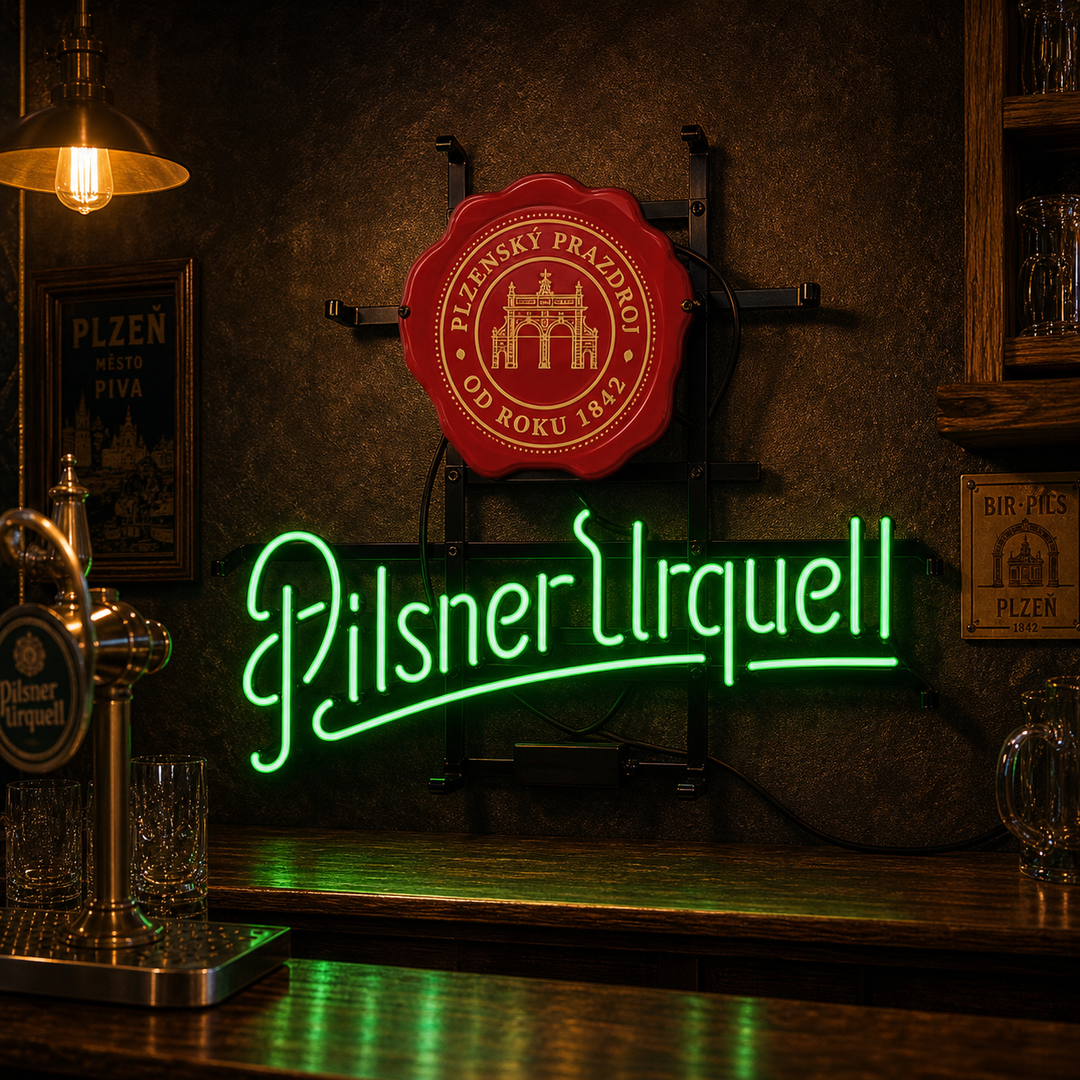 "Light Green Pilsner Urquell Budweiser Clydesdale Coaster" Insegna al neon