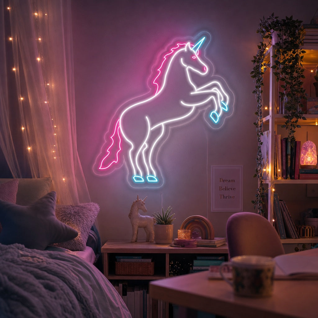 "Cavallo Magico Unicorno" Insegna al neon