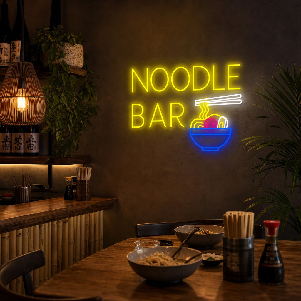 Noodle Bar Insegna al neon, Decorazione del ristorante giapponese