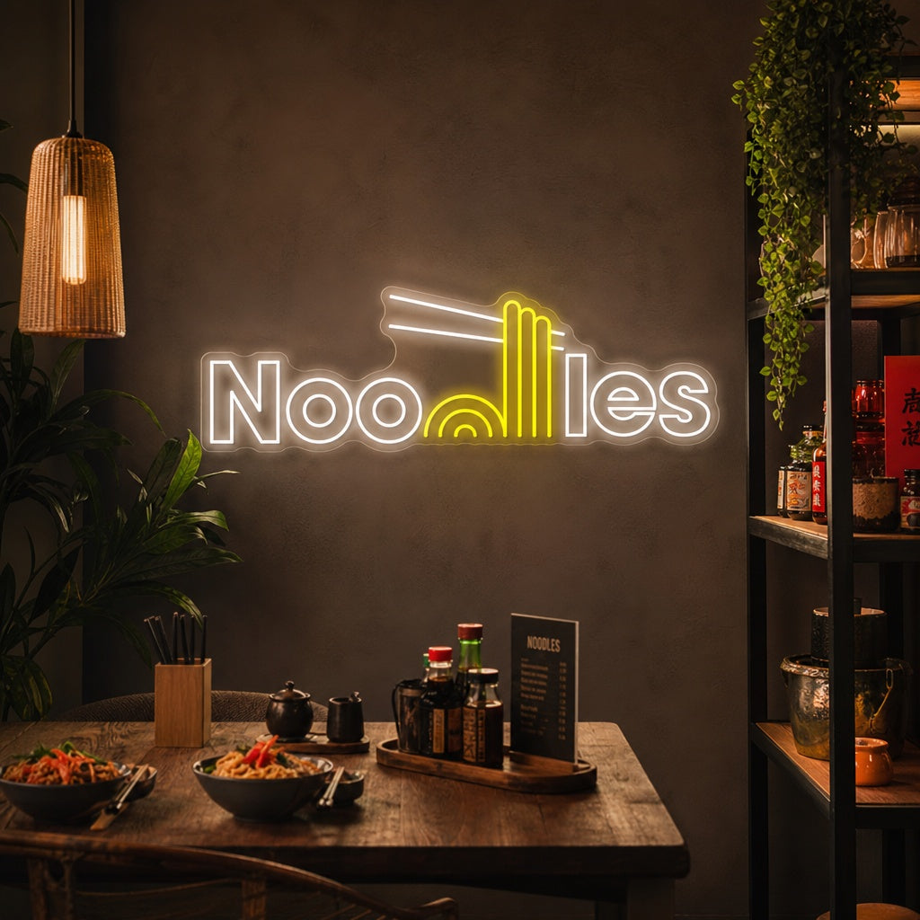 Noodles Insegna al neon, Decorazione ristorante giapponese
