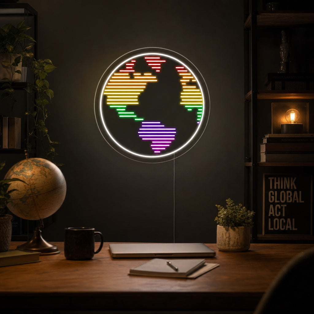 "Pianeta, Terra" Insegna al neon