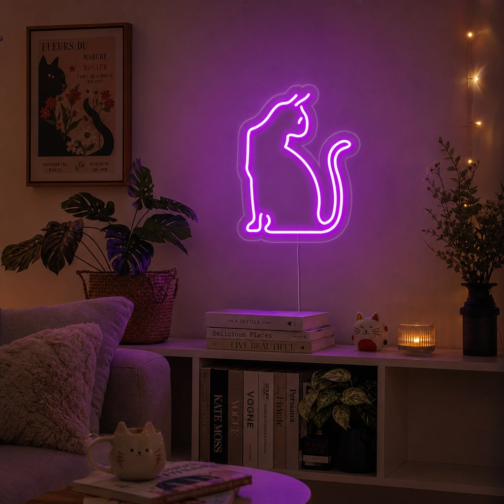 "Gattino, Felini, Gatti Domestici" Insegna al neon