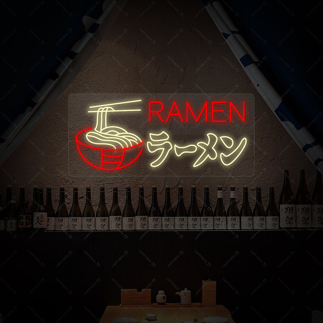 Tagliatelle Ramen Insegna al neon, Decorazione ristorante giapponese