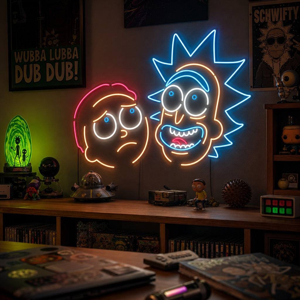 "Rick E Morty" Insegna al neon