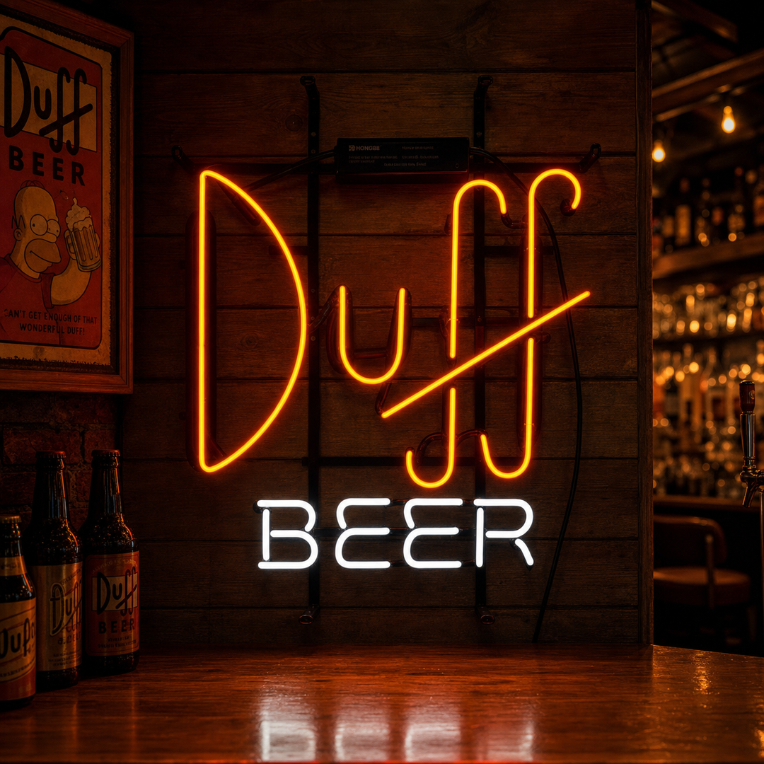 "Duff Beer, Bar" Insegna al neon