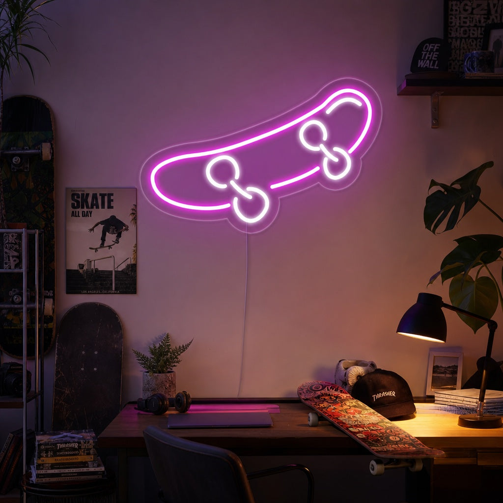 "Skateboard" Insegna al neon