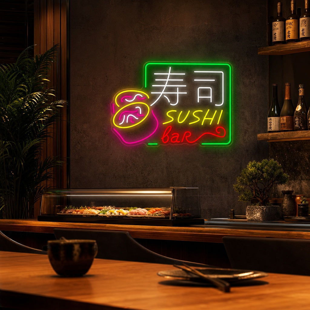 Sushi Bar Insegna al neon, Decorazione ristorante giapponese