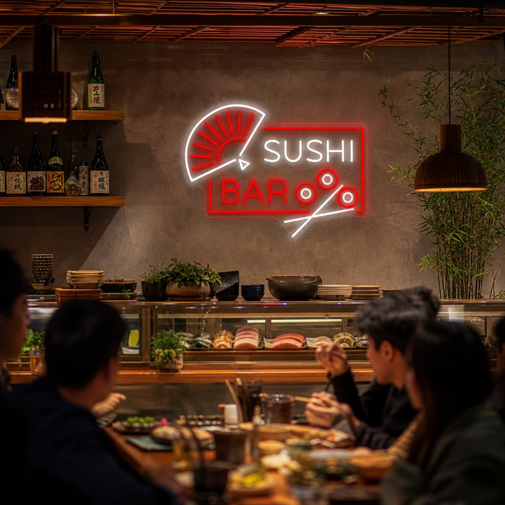 Sushi Bar Insegna al neon, Decorazione ristorante giapponese