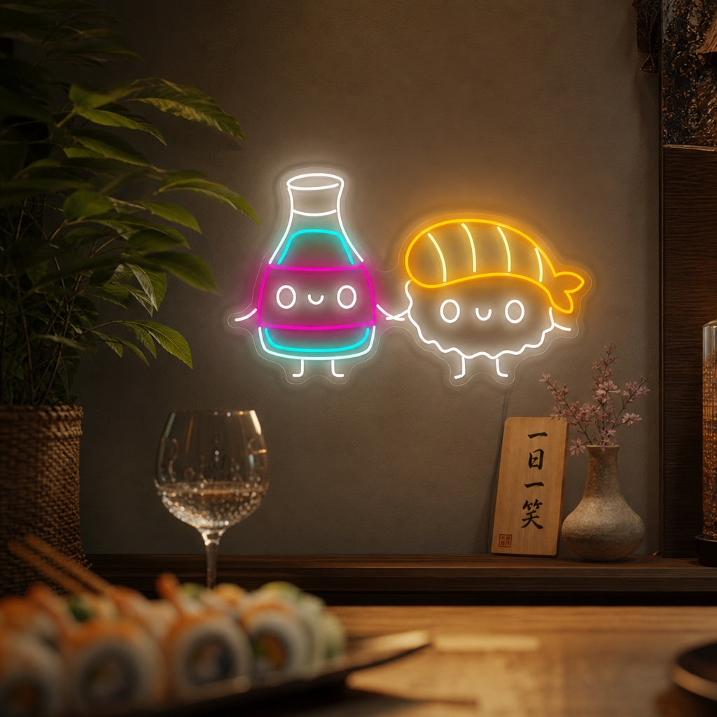 Sushi Insegna al neon, Decorazione ristorante giapponese