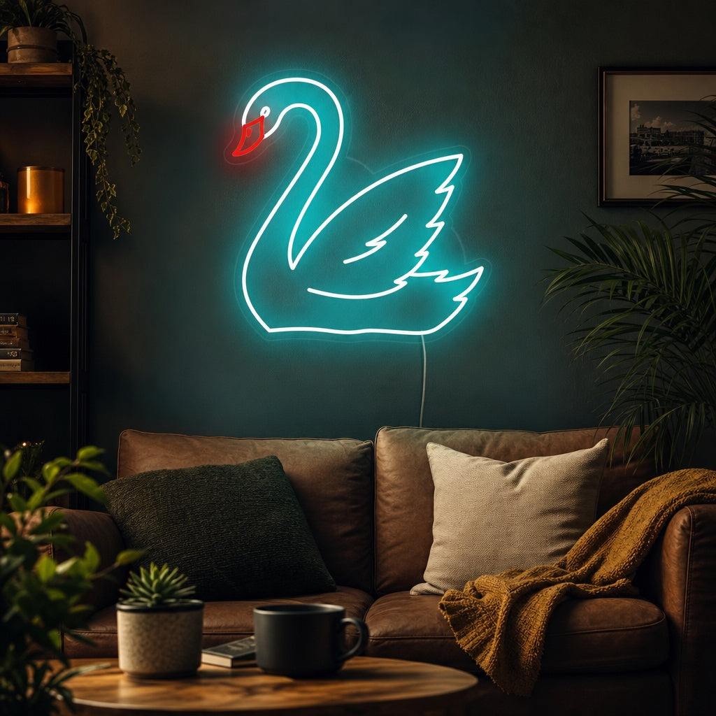 "Animale Cigno" Insegna al neon