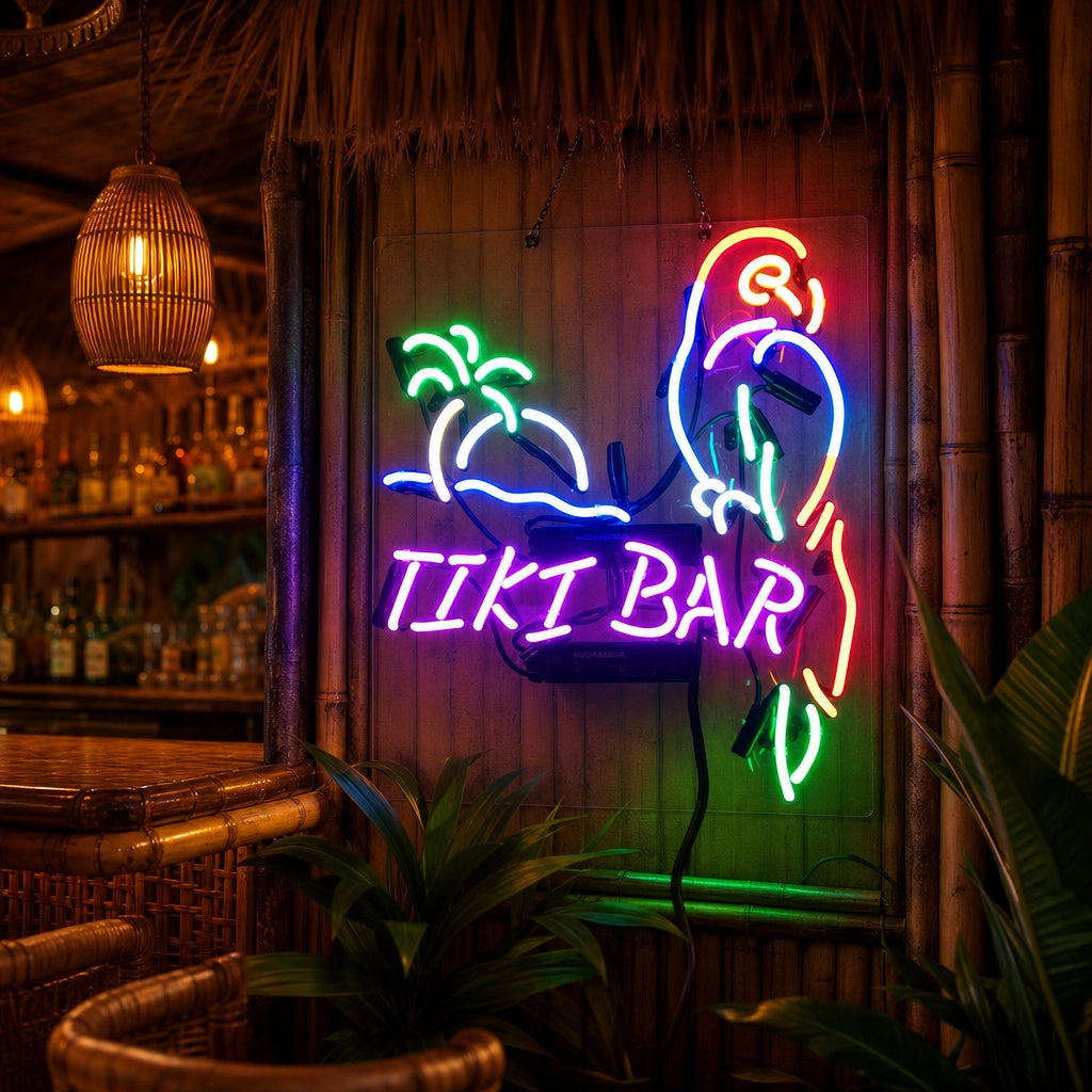 "TIKI Bar, Pappagallo" Insegna al neon