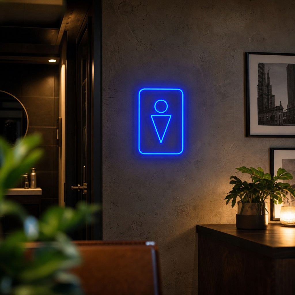 "Simbolo WC Uomo" Insegna al neon