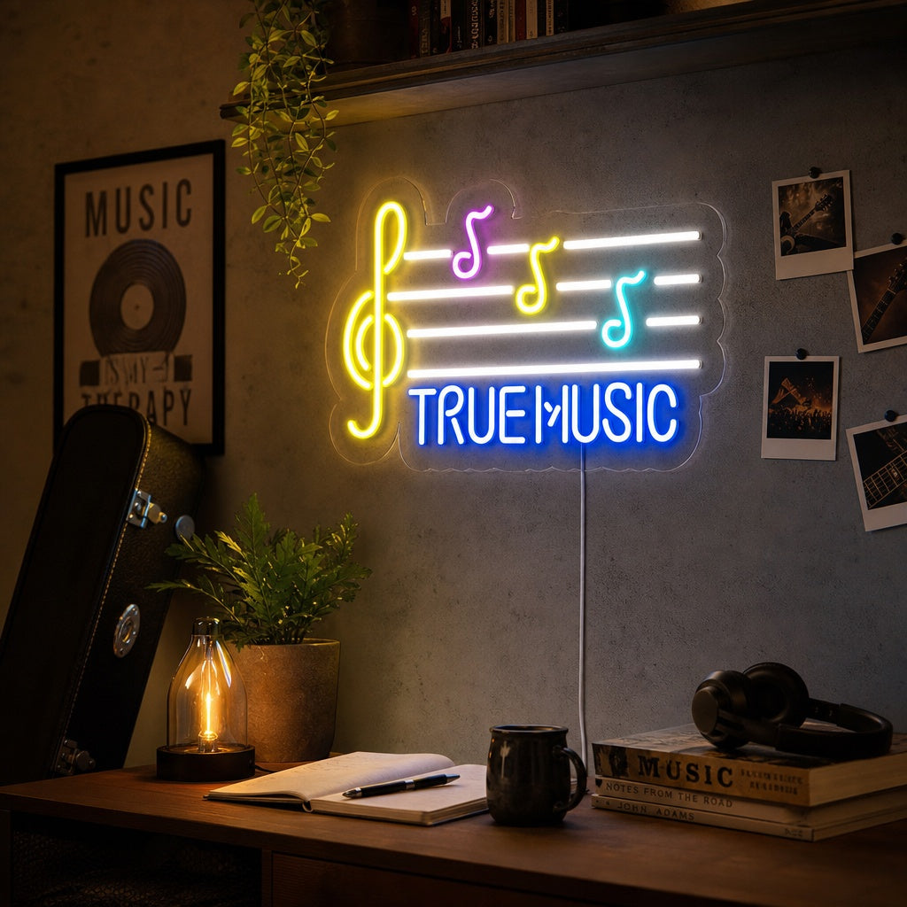 "True Music" Insegna al neon