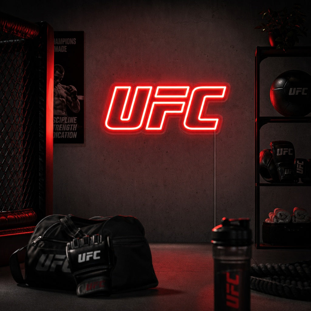 Insegna al neon LED con logo UFC in rosso