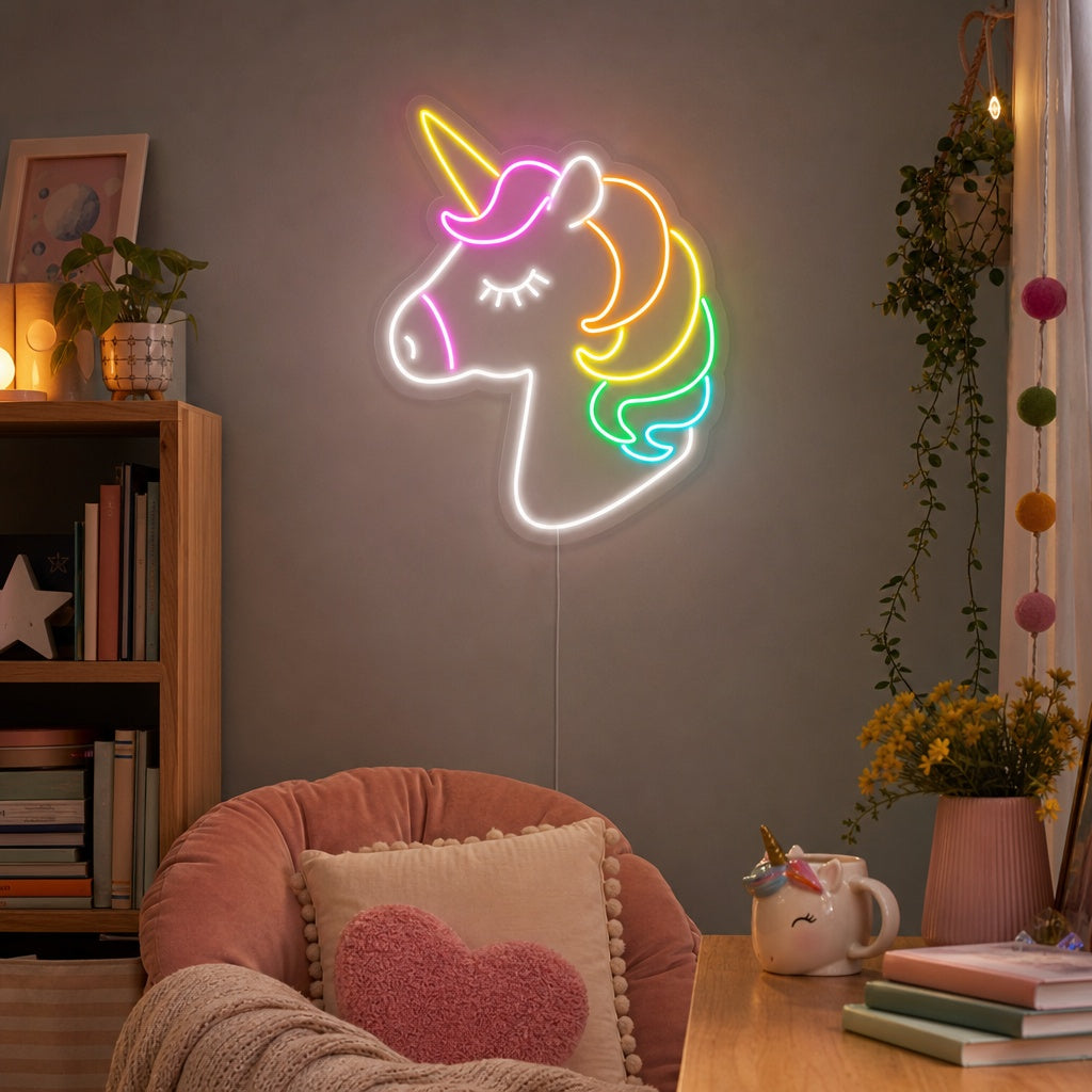 "Testa Di Unicorno" Insegna al neon
