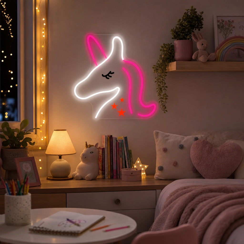 "Unicorno, Decorazione Camera Dei Bambini" Insegna al neon