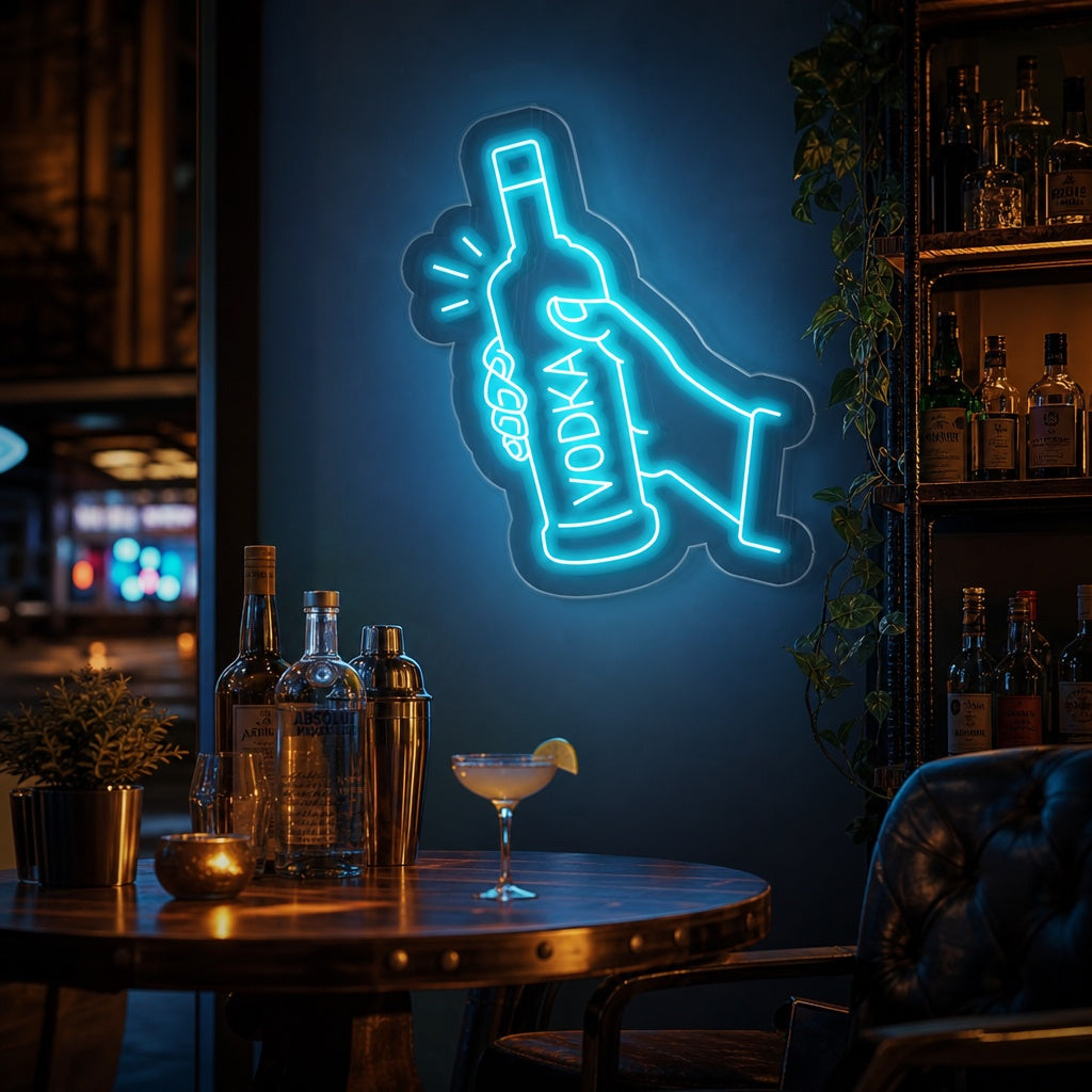 "Bar Bottiglia Di Vodka" Insegna al neon