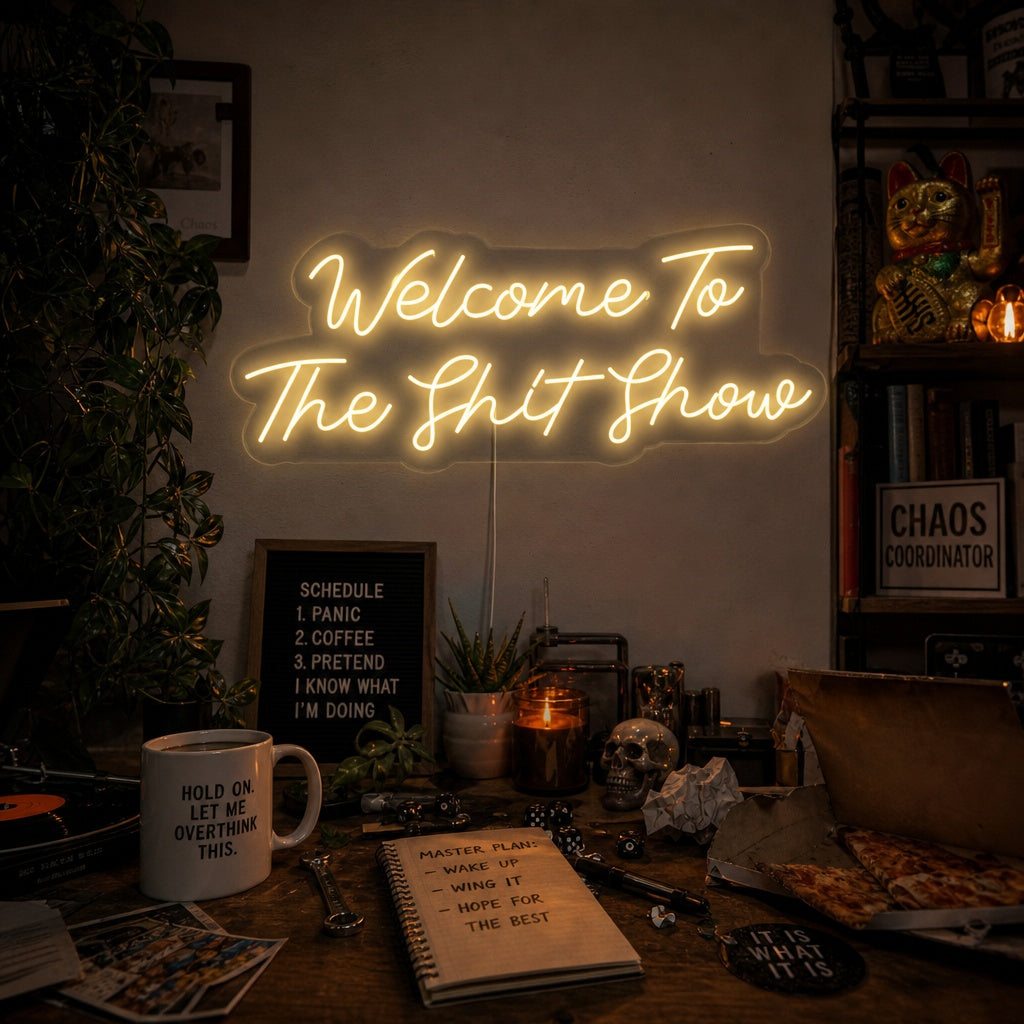 "Welcome To The Shit Show" Insegna al neon