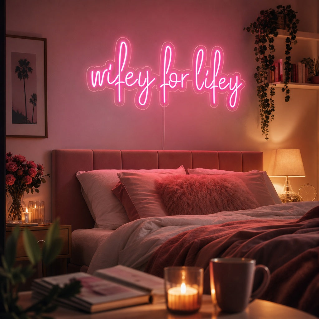 "Wifey For Lifey" Insegna al neon